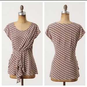 Beautiful silk geometric top from Anthropologie!
